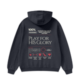 Play for HIS Glory Premium Heavyweight High Neck Unisex Hoodie in Black