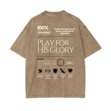 Play For HIS Glory Heavyweight Loose Fit Unisex T-Shirt in Earth Tone