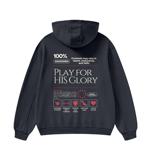 Play for HIS Glory Premium Heavyweight High Neck Unisex Hoodie in Black